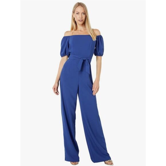 Lilly Pulitzer Jada Jumpsuit In Oyster Bay Navy Size 4 - Picture 1 of 8